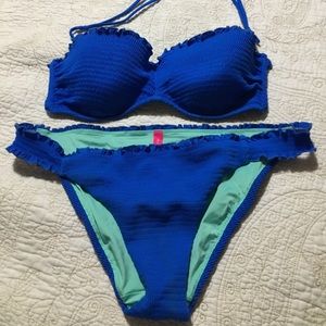 Victoria’s Secret Blue Bikini 36c/large nwot